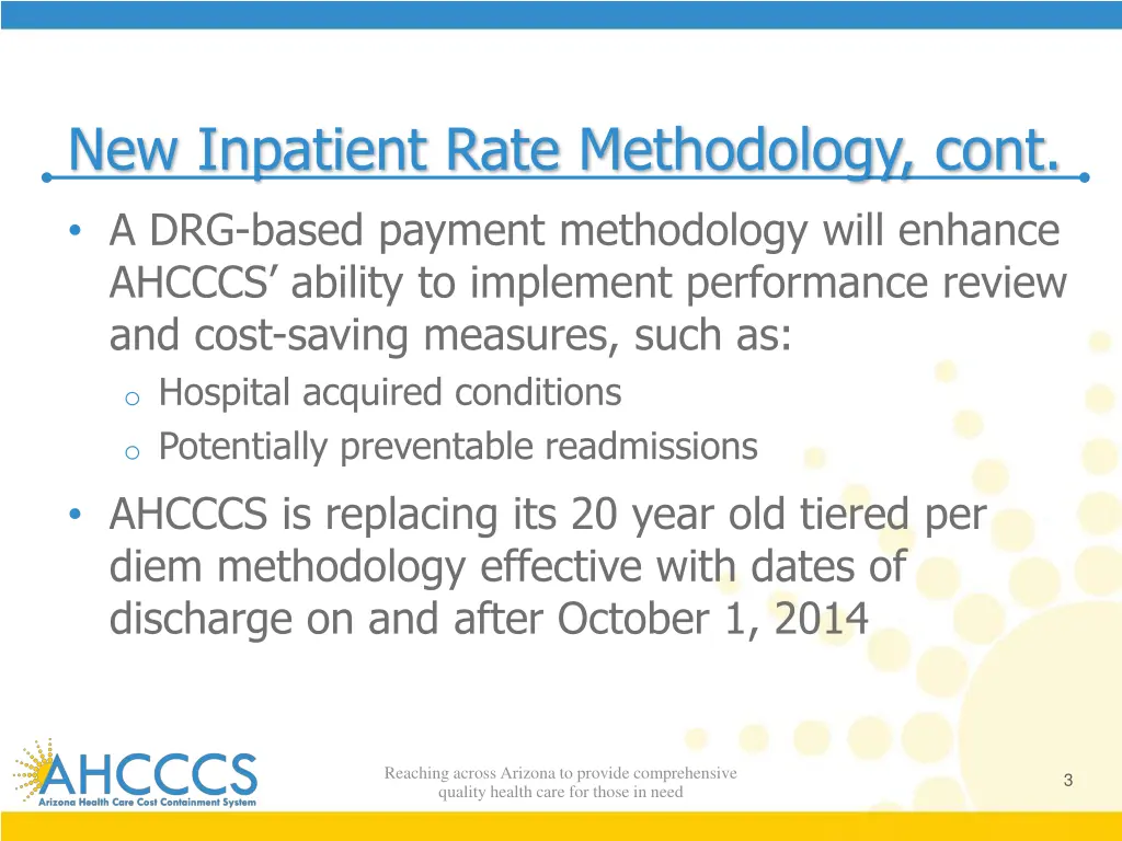 new inpatient rate methodology cont a drg based