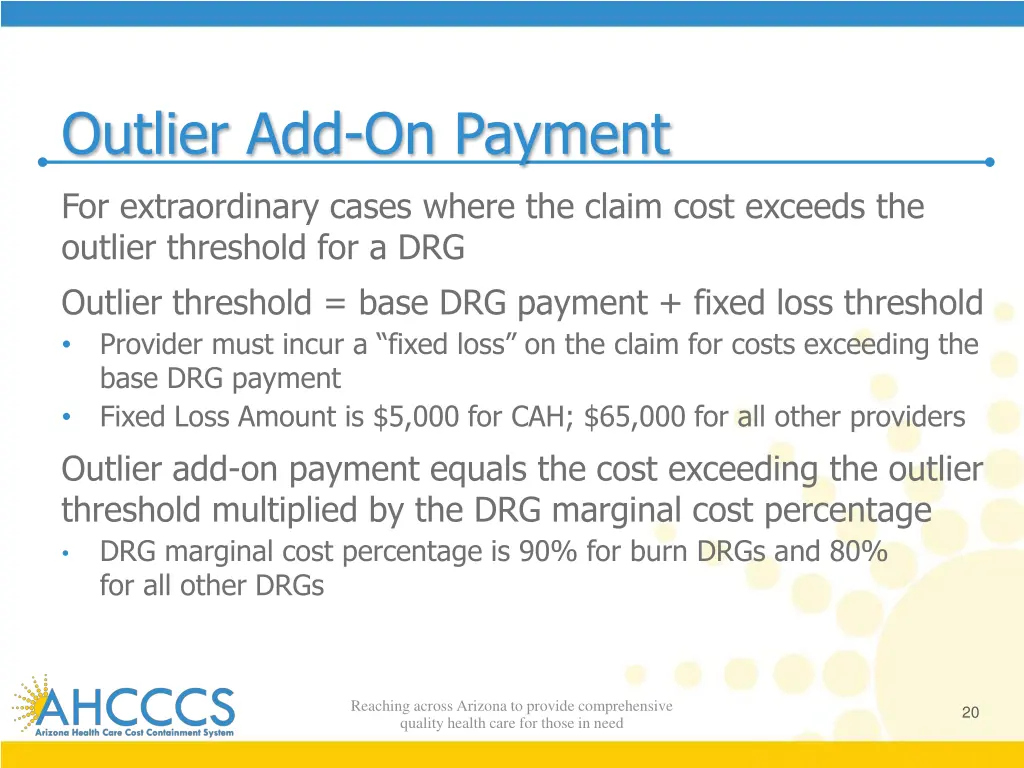 outlier add on payment