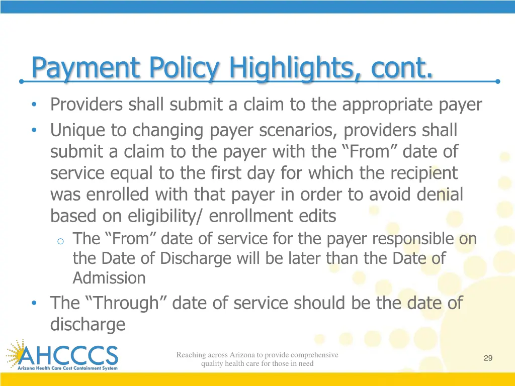 payment policy highlights cont 1