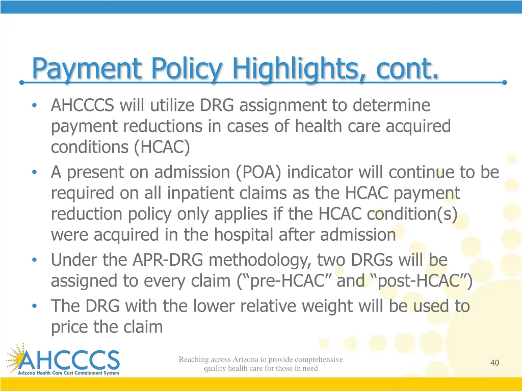 payment policy highlights cont 2