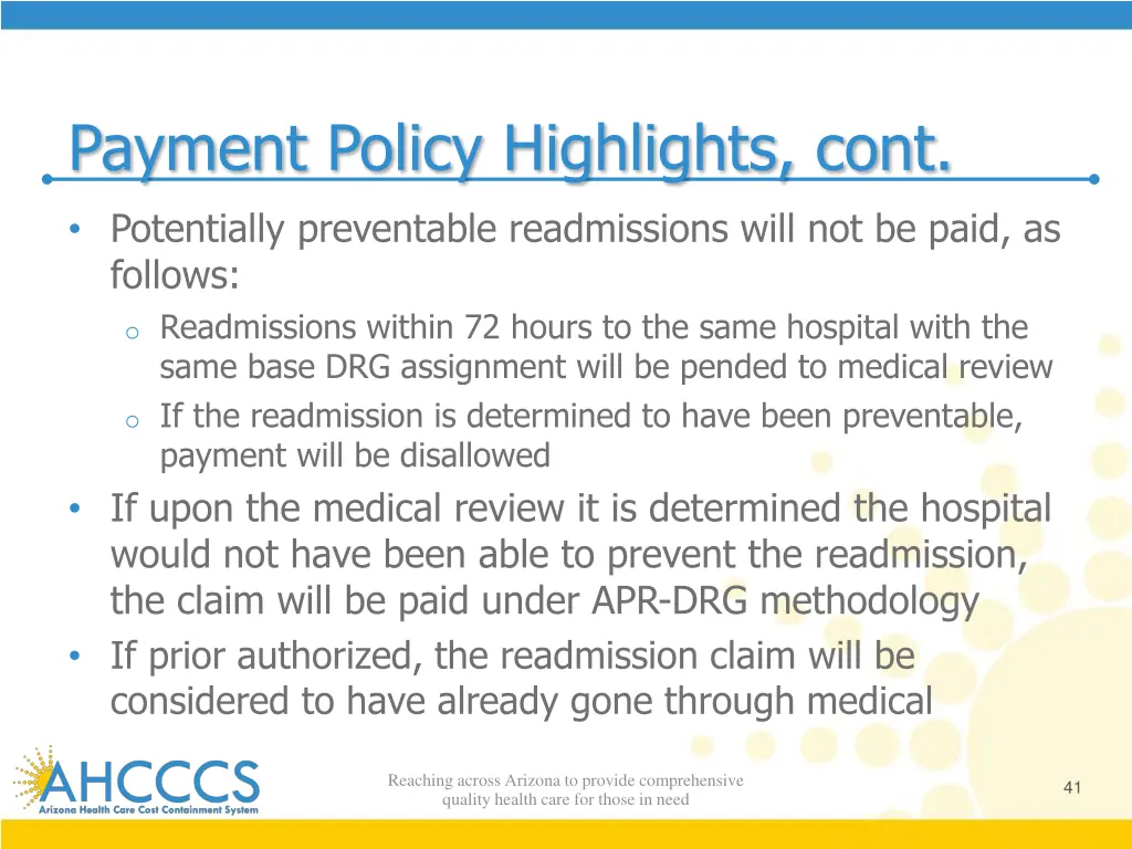 payment policy highlights cont 3