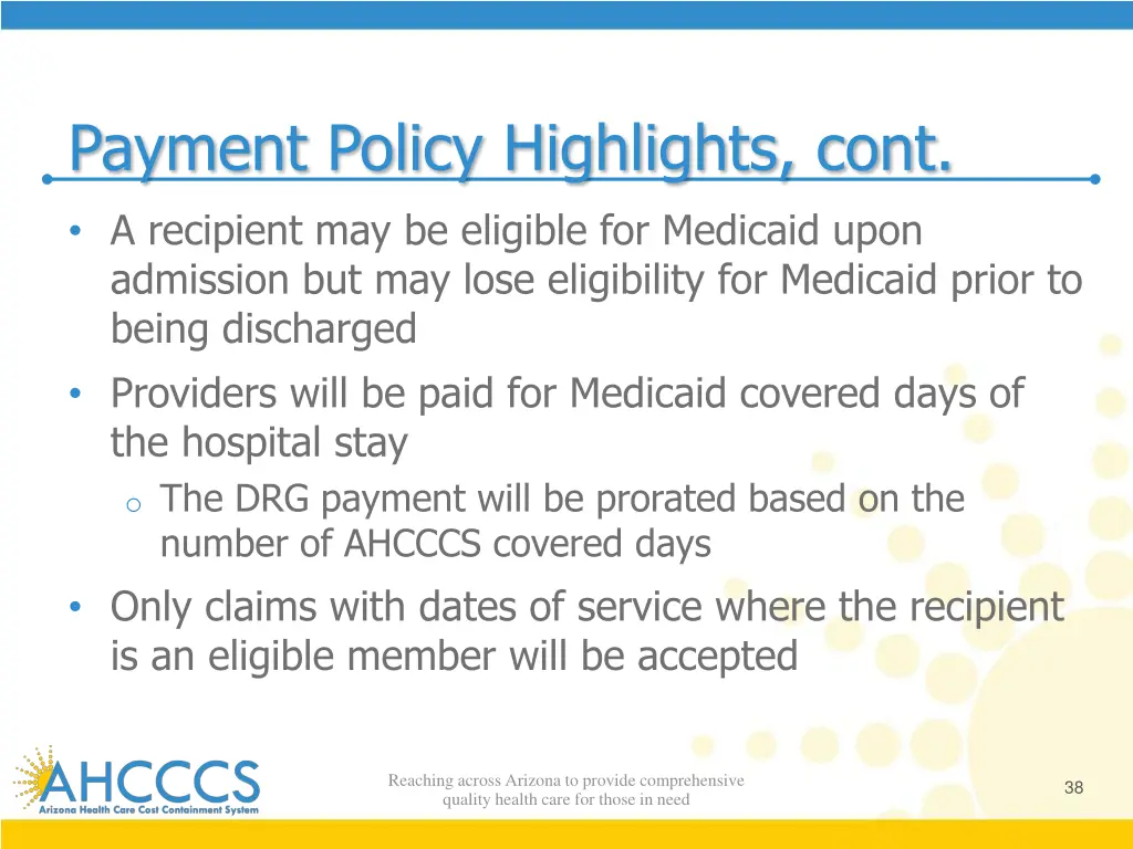 payment policy highlights cont a recipient 1