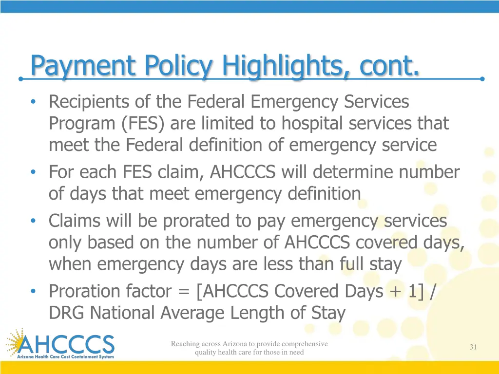 payment policy highlights cont recipients