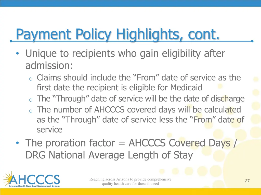 payment policy highlights cont unique