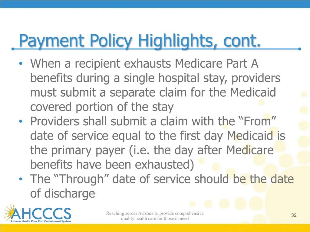 payment policy highlights cont when a recipient