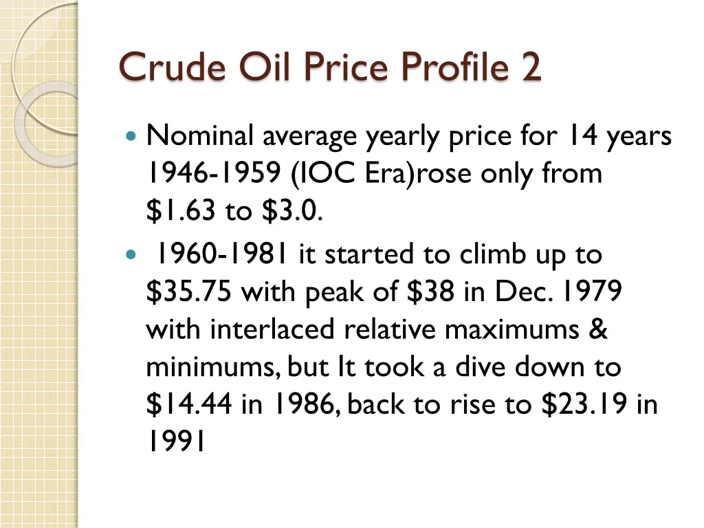 crude oil price profile 2