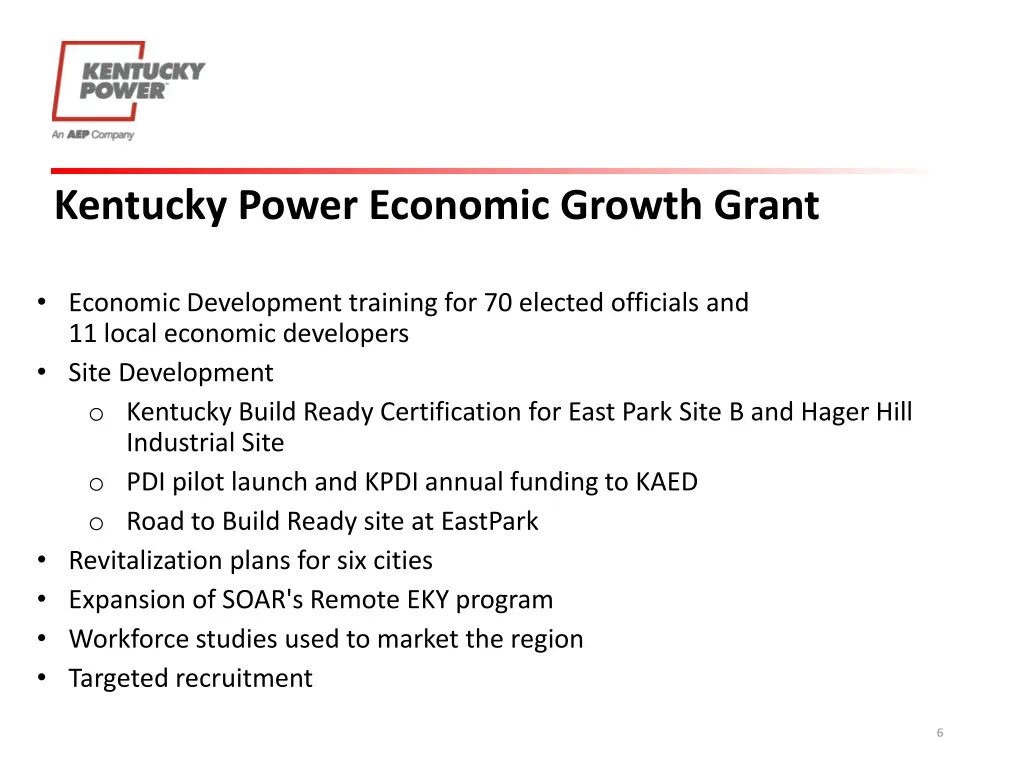 kentucky power economic growth grant