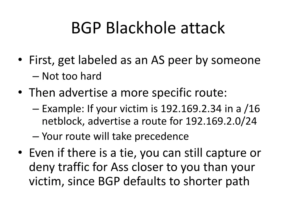 bgp blackhole attack