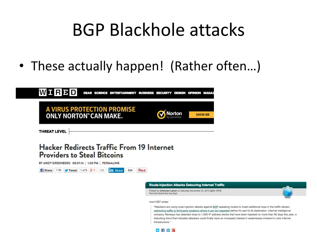 bgp blackhole attacks