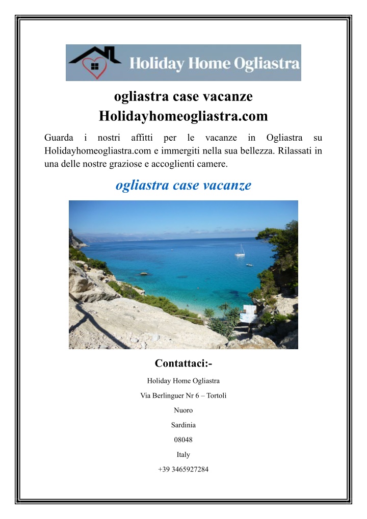 ogliastra case vacanze holidayhomeogliastra com