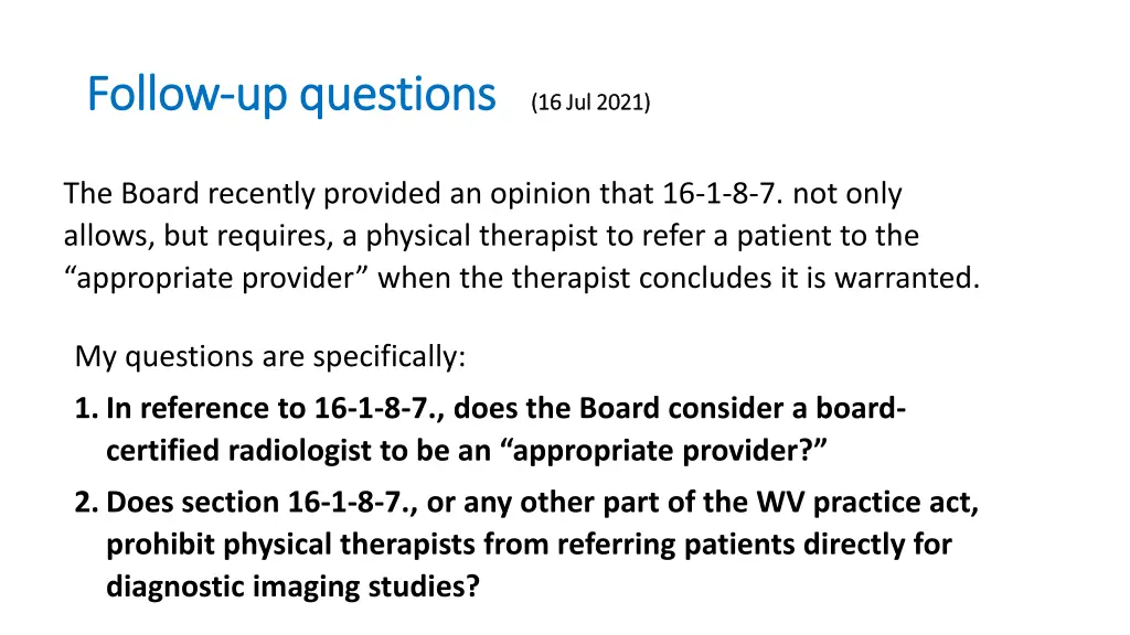 follow follow up questions up questions