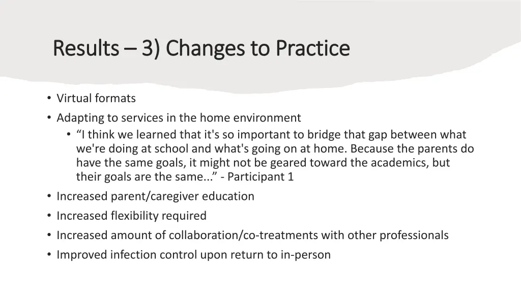 results results 3 changes to practice 3 changes