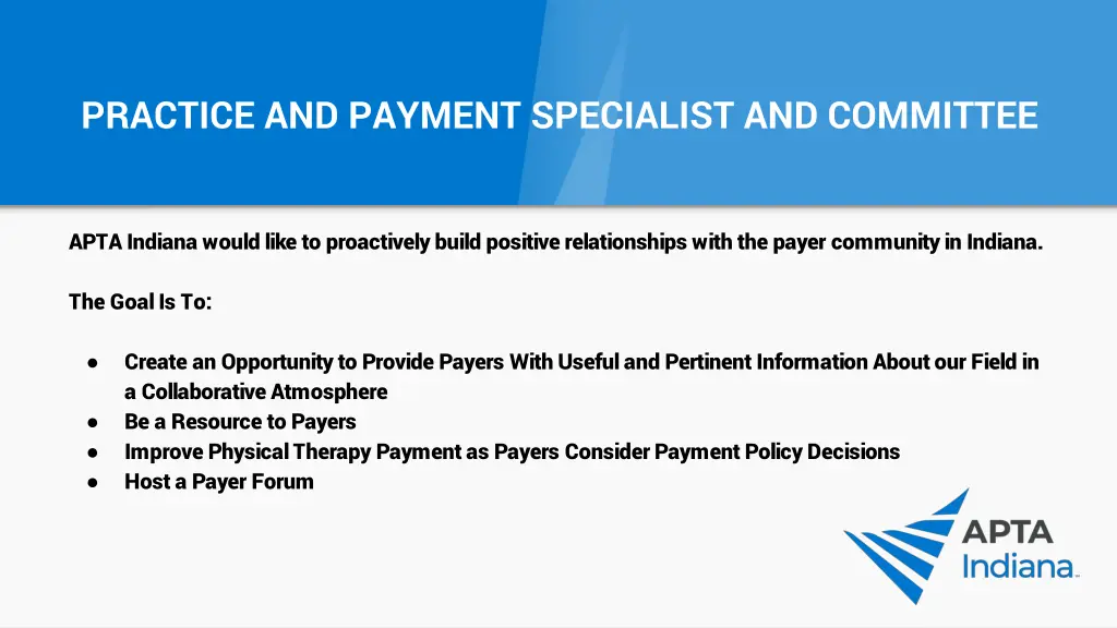practice and payment specialist and committee 3