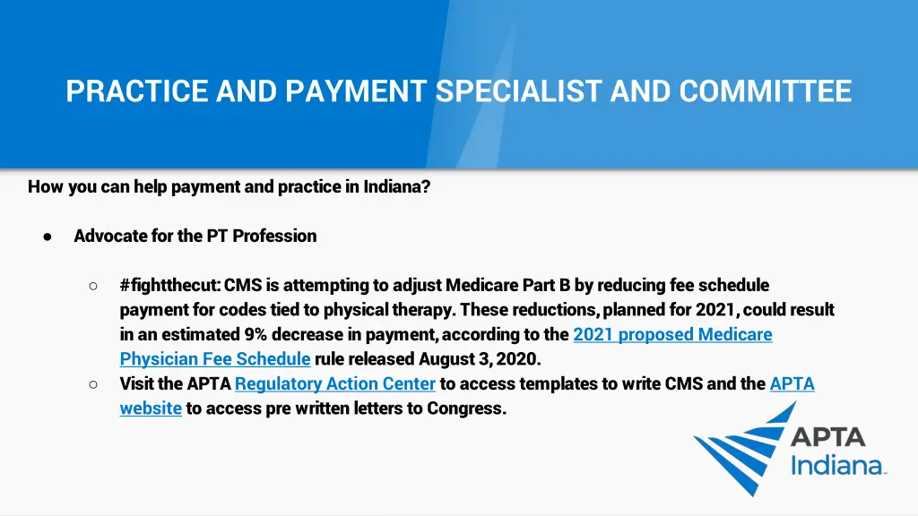 practice and payment specialist and committee 4