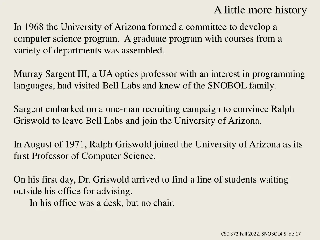 a little more history