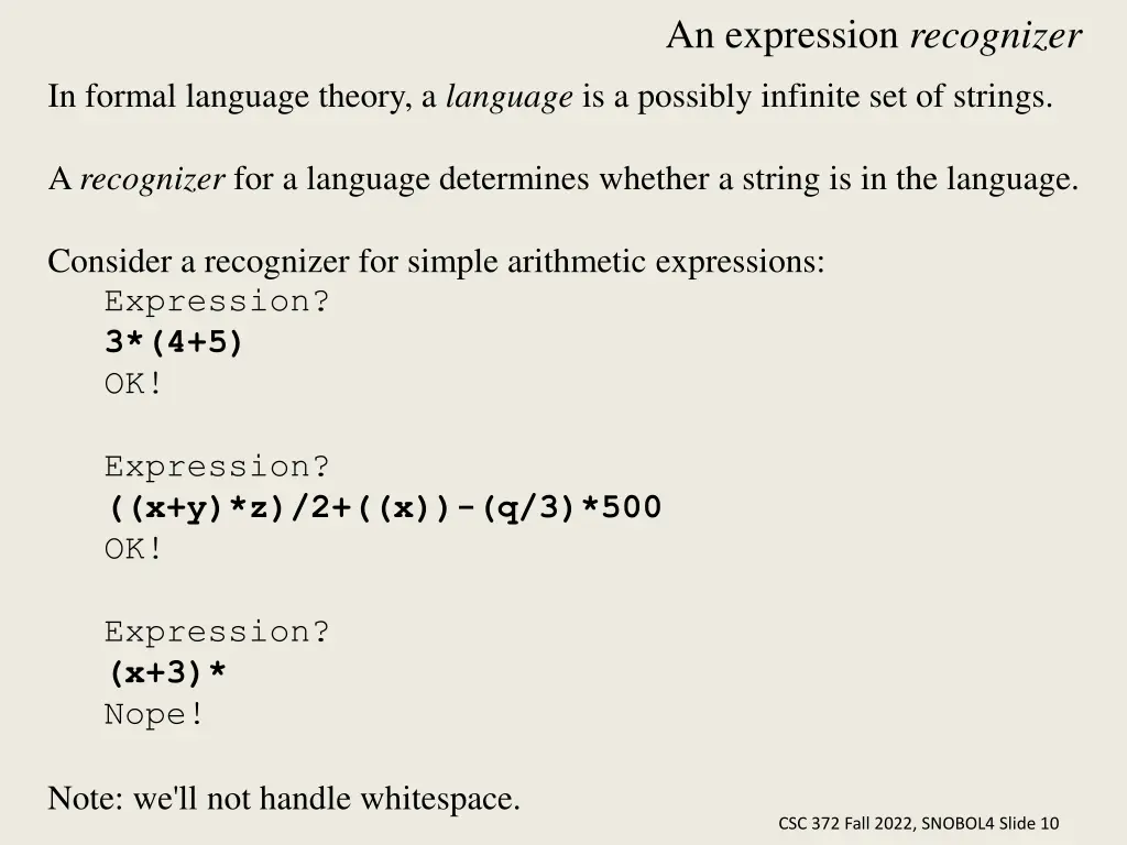 an expression recognizer