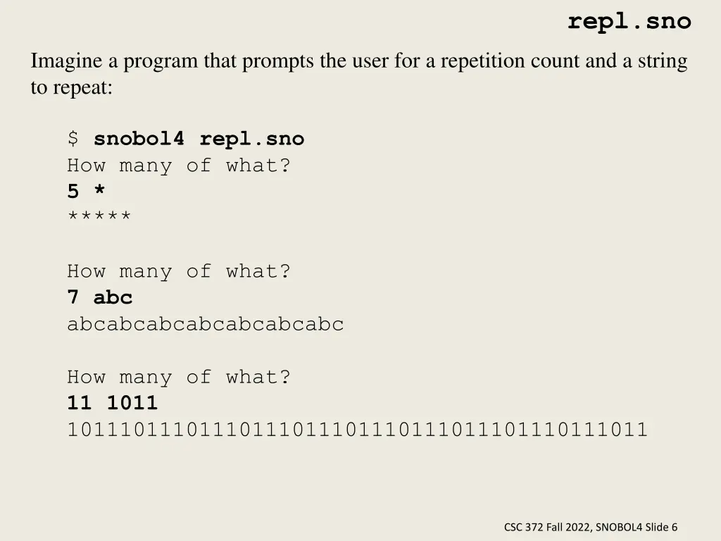 repl sno