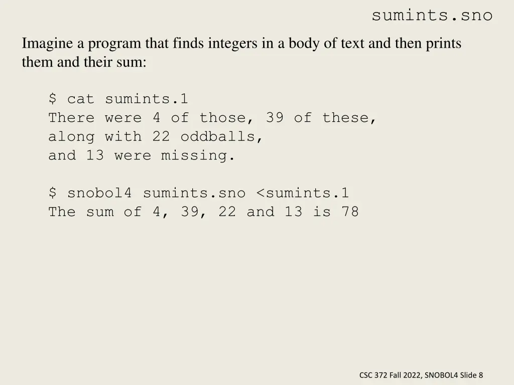 sumints sno