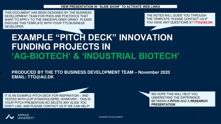 view presentation in slide show to activate