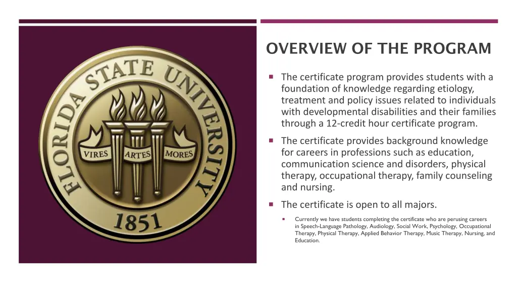 overview of the program