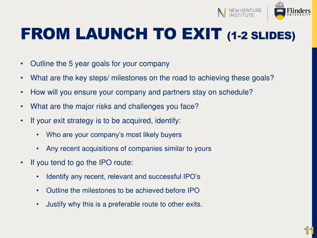 from launch to exit 1 2 slides