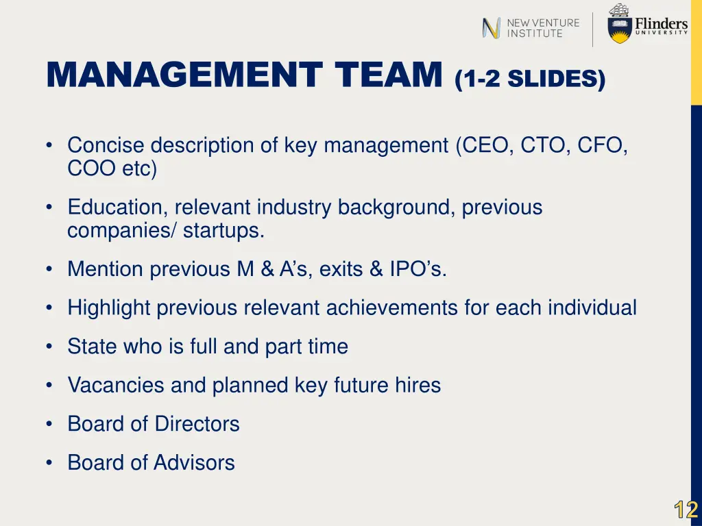 management team 1 2 slides
