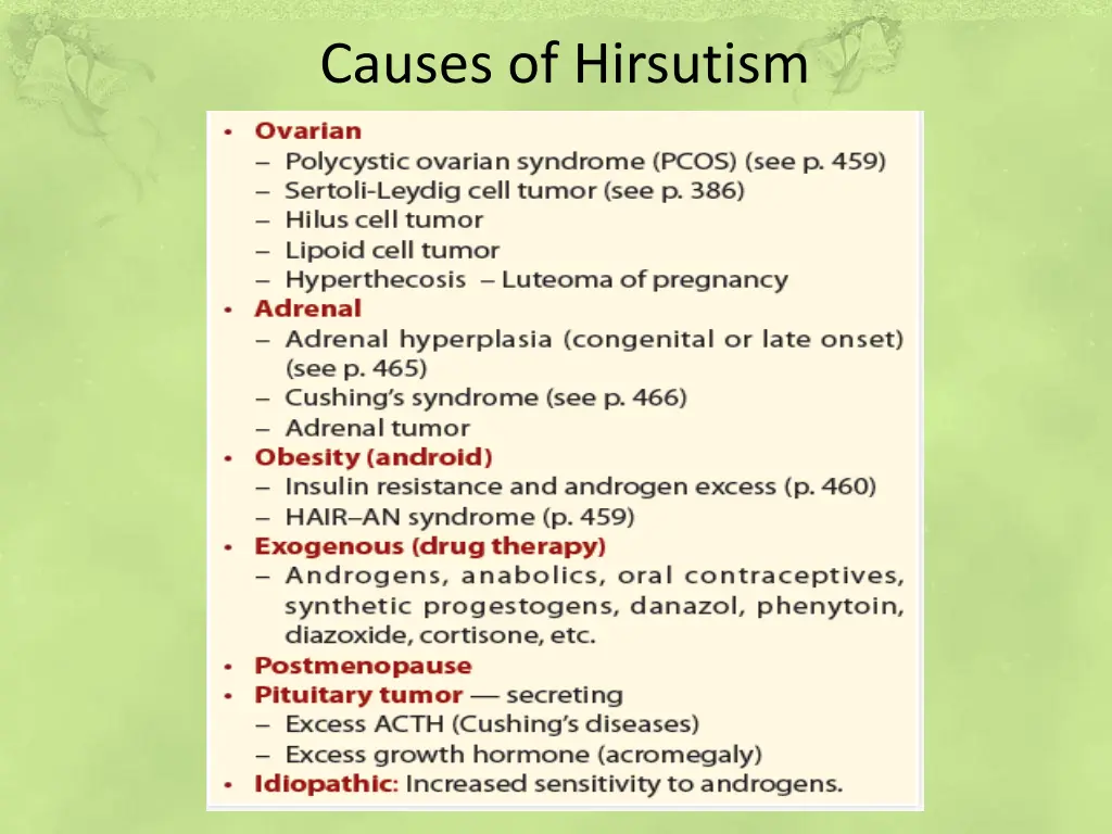 causes of hirsutism