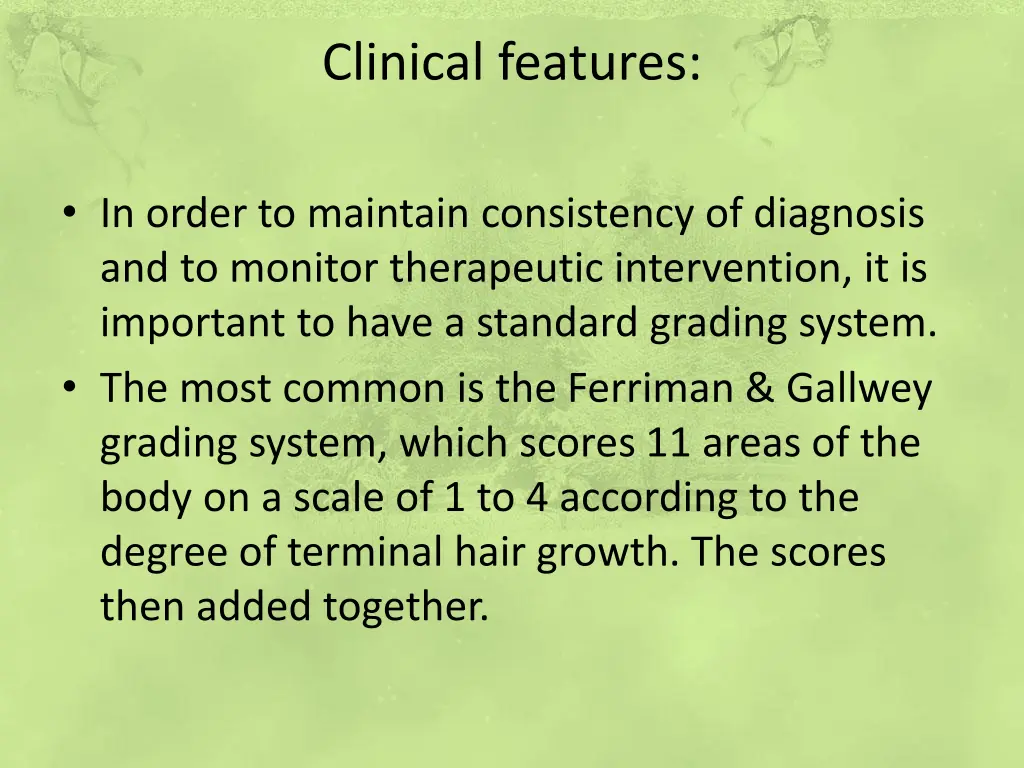 clinical features
