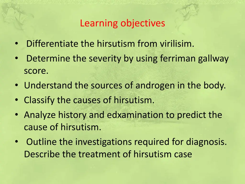 learning objectives