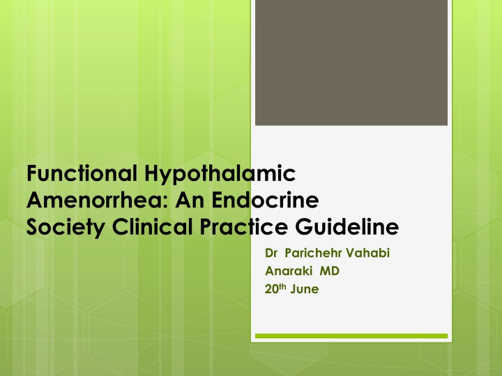 functional hypothalamic amenorrhea an endocrine
