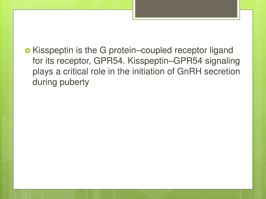 kisspeptin is the g protein coupled receptor