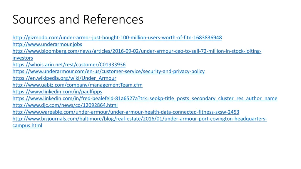 sources and references