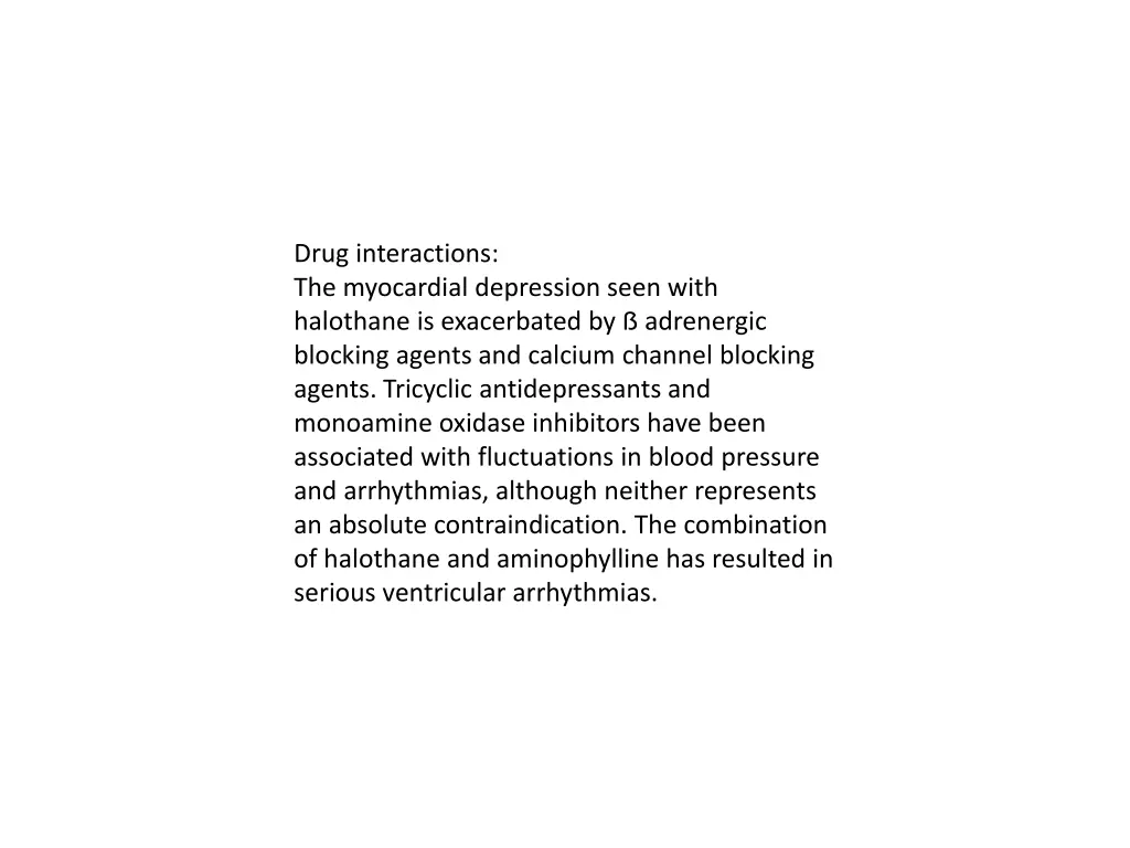 drug interactions the myocardial depression seen
