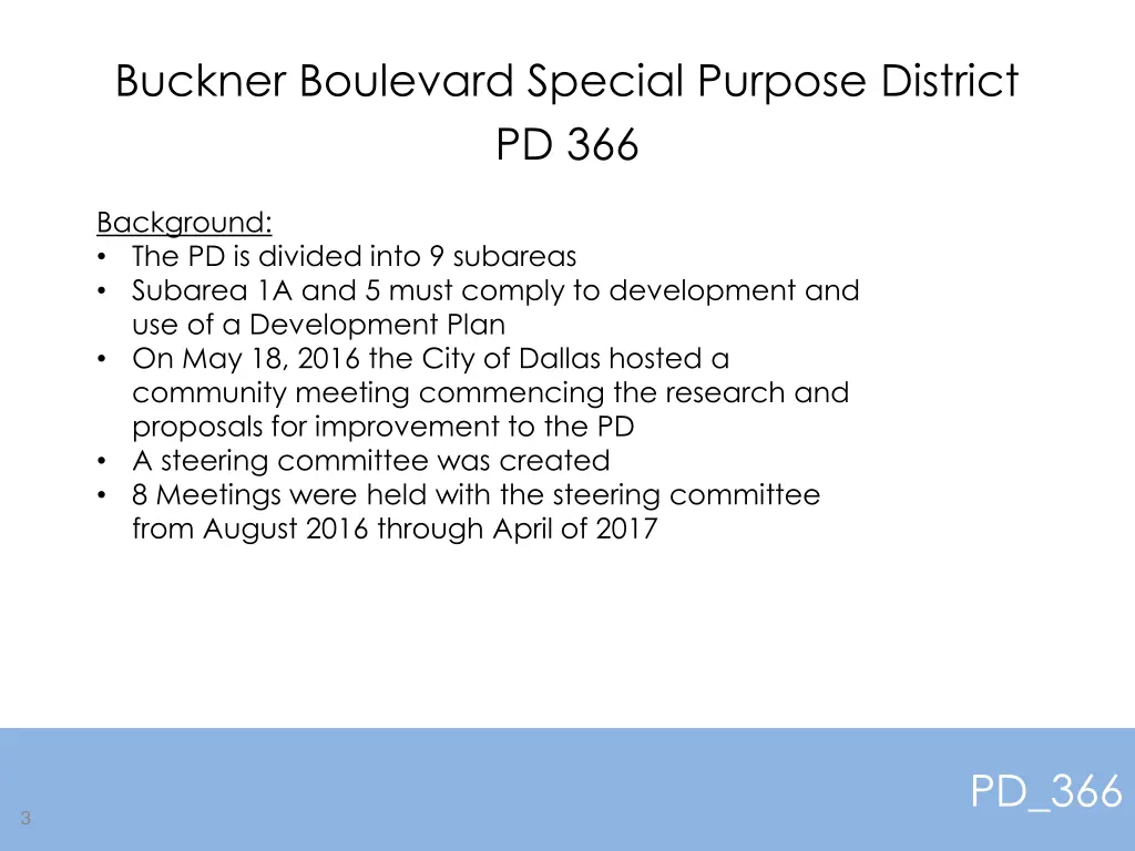 buckner boulevard special purpose district pd 366 2