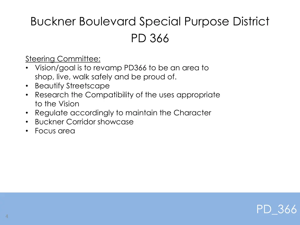buckner boulevard special purpose district pd 366 3