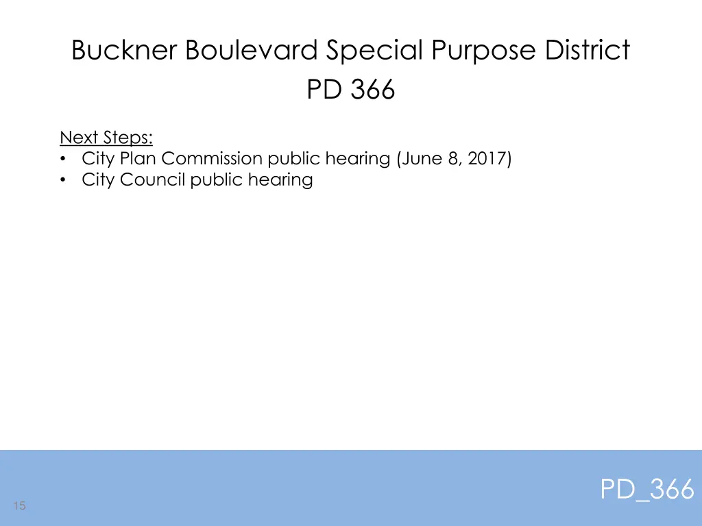 buckner boulevard special purpose district pd 366 4
