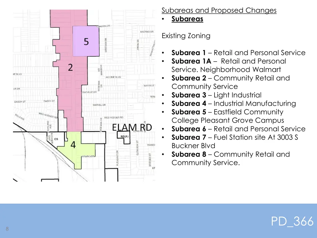 subareas and proposed changes subareas 3