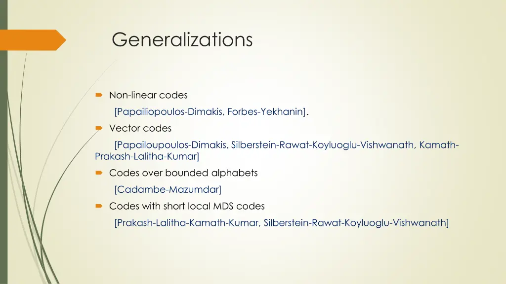 generalizations