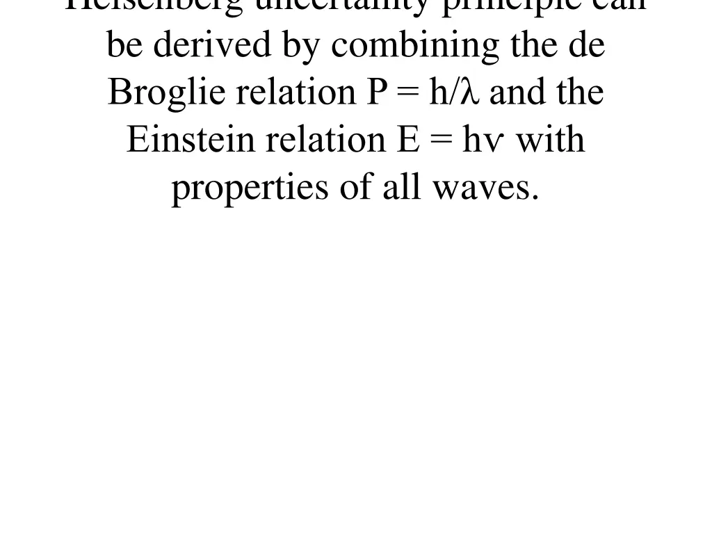 heisenberg uncertainty principle can be derived