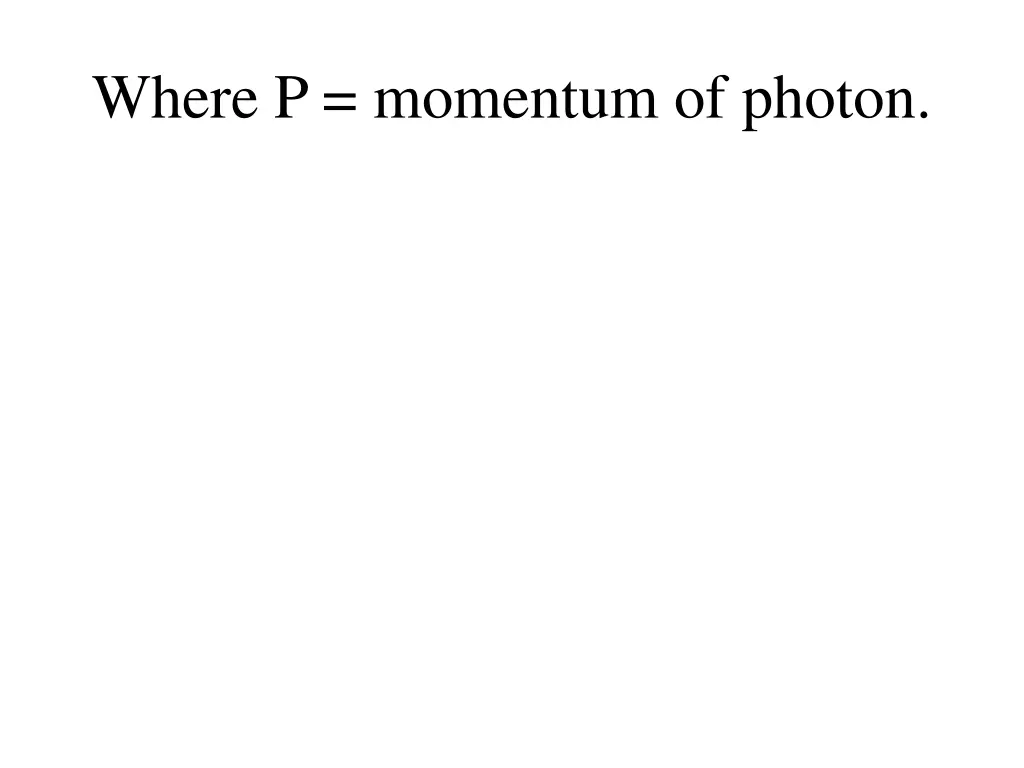 where p momentum of photon