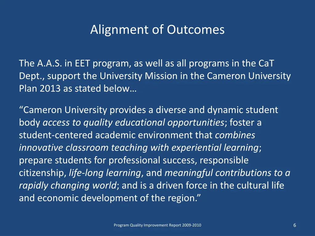 alignment of outcomes