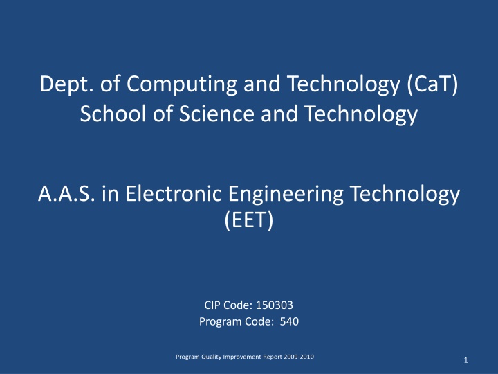 dept of computing and technology cat school