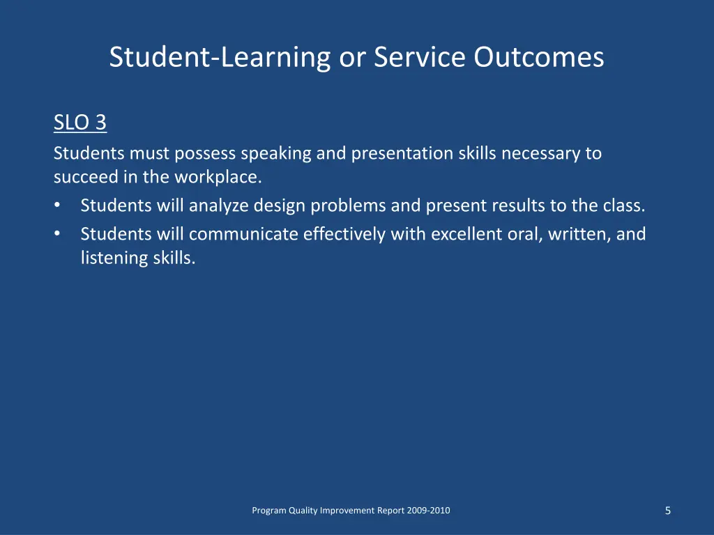 student learning or service outcomes 2