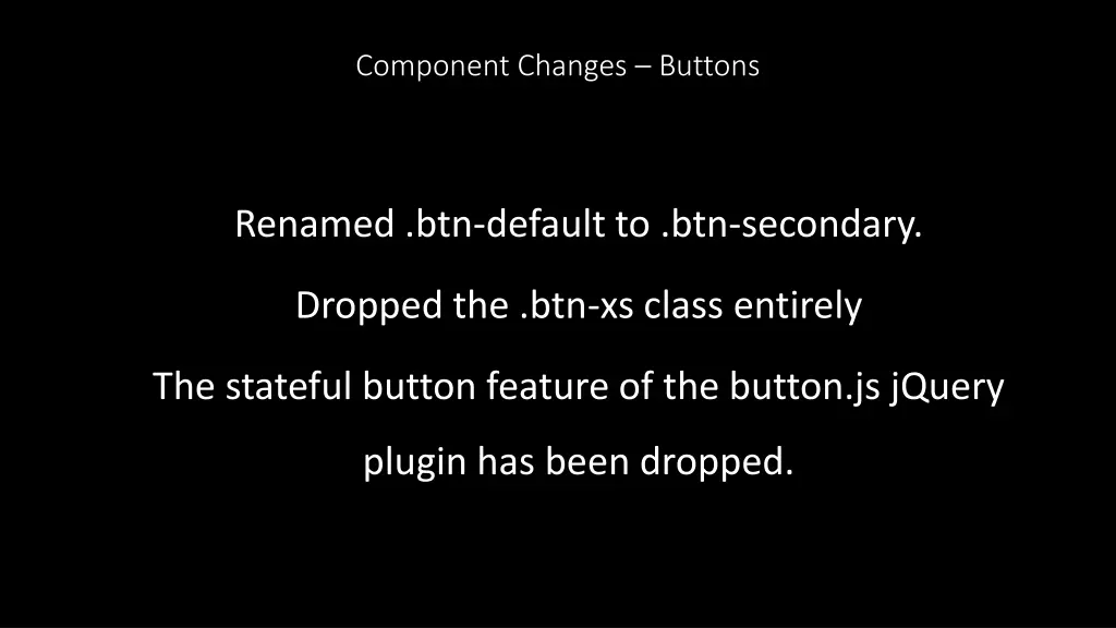 component changes buttons
