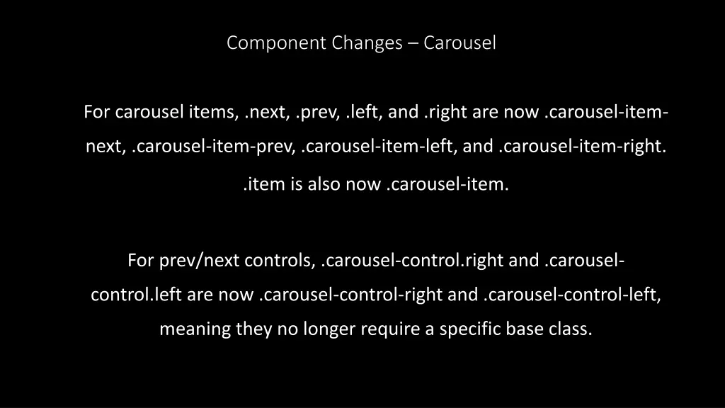 component changes carousel
