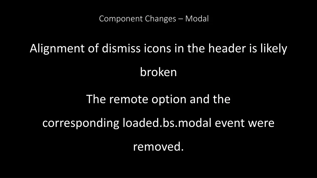 component changes modal