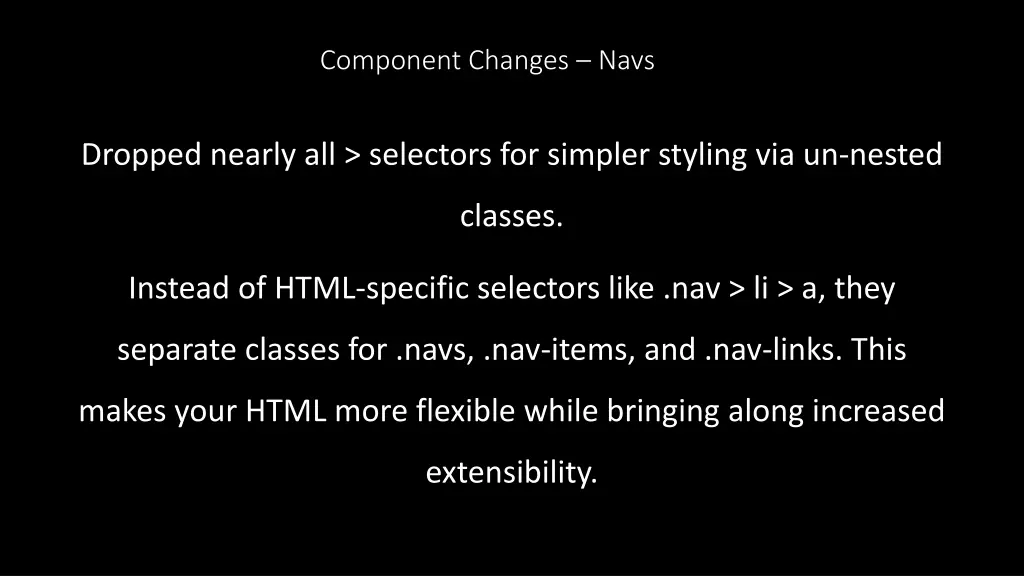 component changes navs