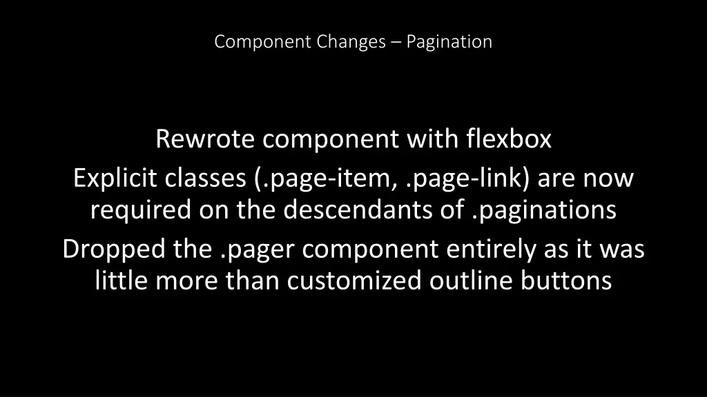 component changes pagination