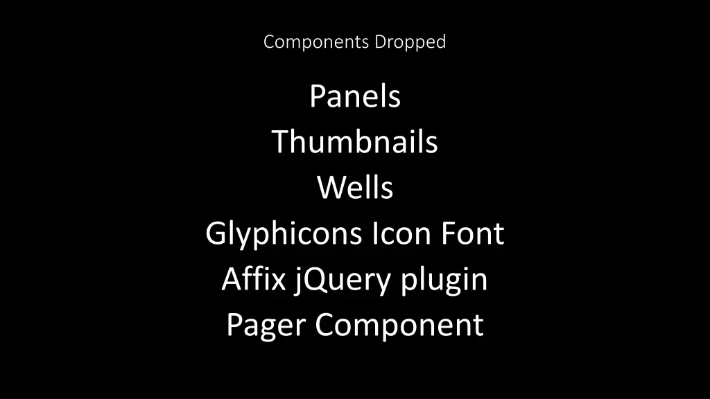 components dropped