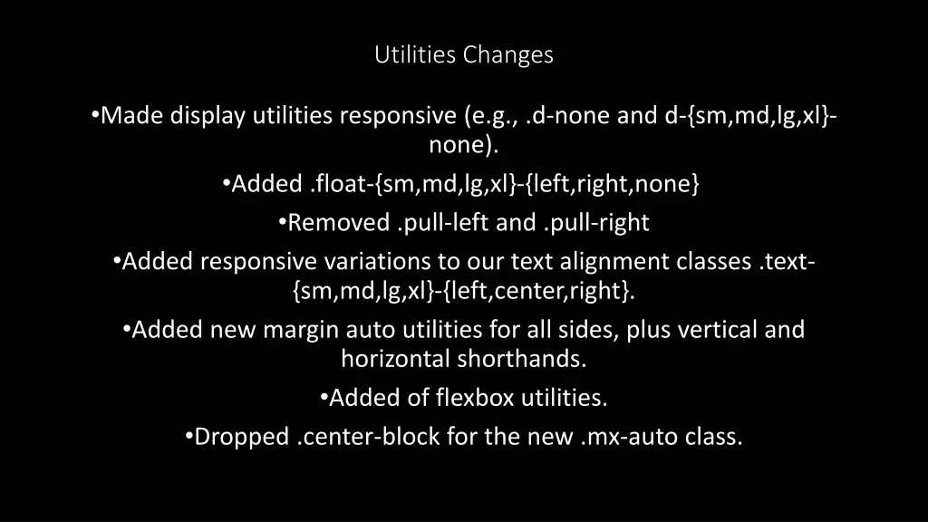 utilities changes